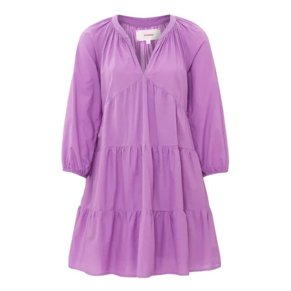 XiRENA Nadia Cotton Poplin Dress, Purple, Size M